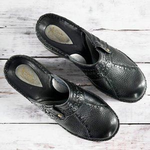Clarks Artisan Collection Black Leather Slip-On Clogs Comfort Shoes Size 7.5 M